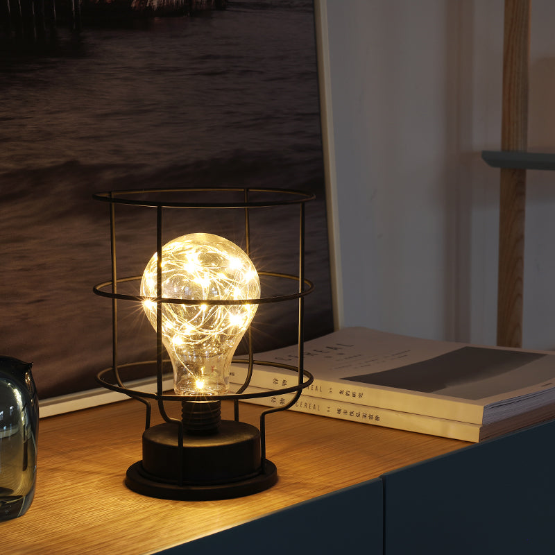 Geometric Iron Art Table Lamp for Creative Decor