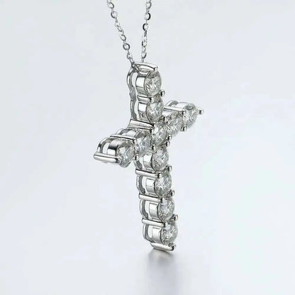 Moissanite Cross Pendant Necklace