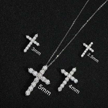 Moissanite Cross Pendant Necklace