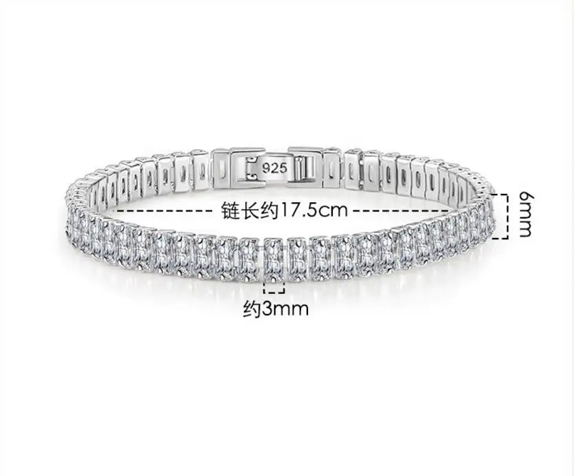 Real Moissanite Bracelet S925 Sterling Silver | Luxury Jewelry