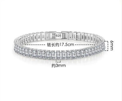 Real Moissanite Bracelet S925 Sterling Silver | Luxury Jewelry