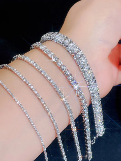 Real Moissanite Bracelet S925 Sterling Silver | Luxury Jewelry