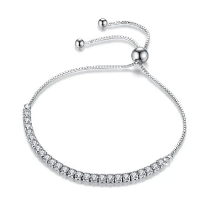 Real Moissanite Bracelet S925 Sterling Silver showcasing a stunning design with shining moissanite stones.