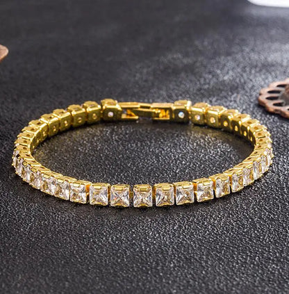 Real Moissanite Bracelet S925 Sterling Silver featuring sparkling stones on a sleek design.