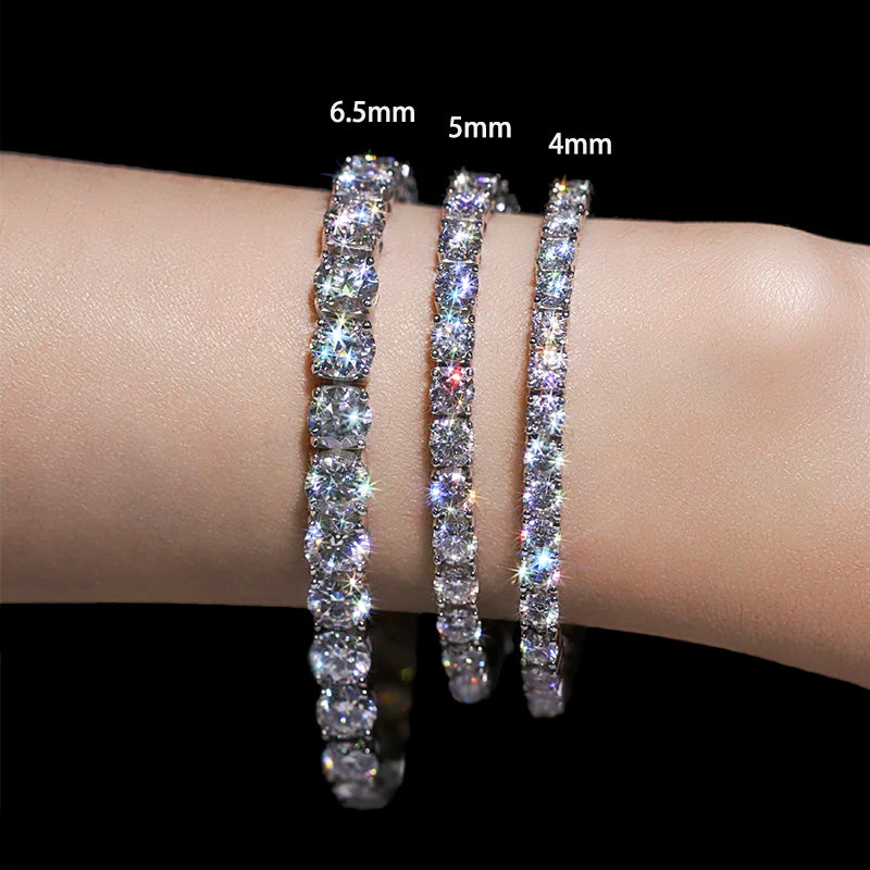 Real Moissanite Bracelet S925 Sterling Silver | Luxury Jewelry