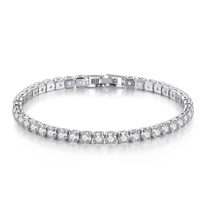 Real Moissanite Bracelet S925 Sterling Silver showcasing brilliant stones and elegant design.